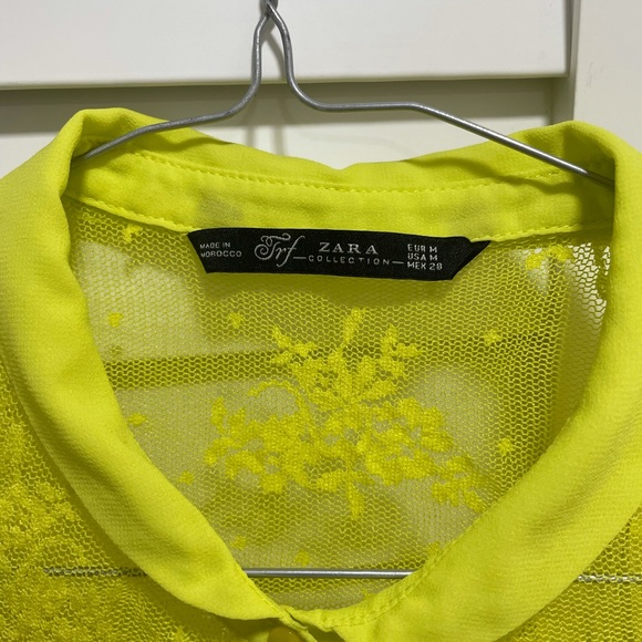 Neon lace button up shirt - Picture 3 of 7